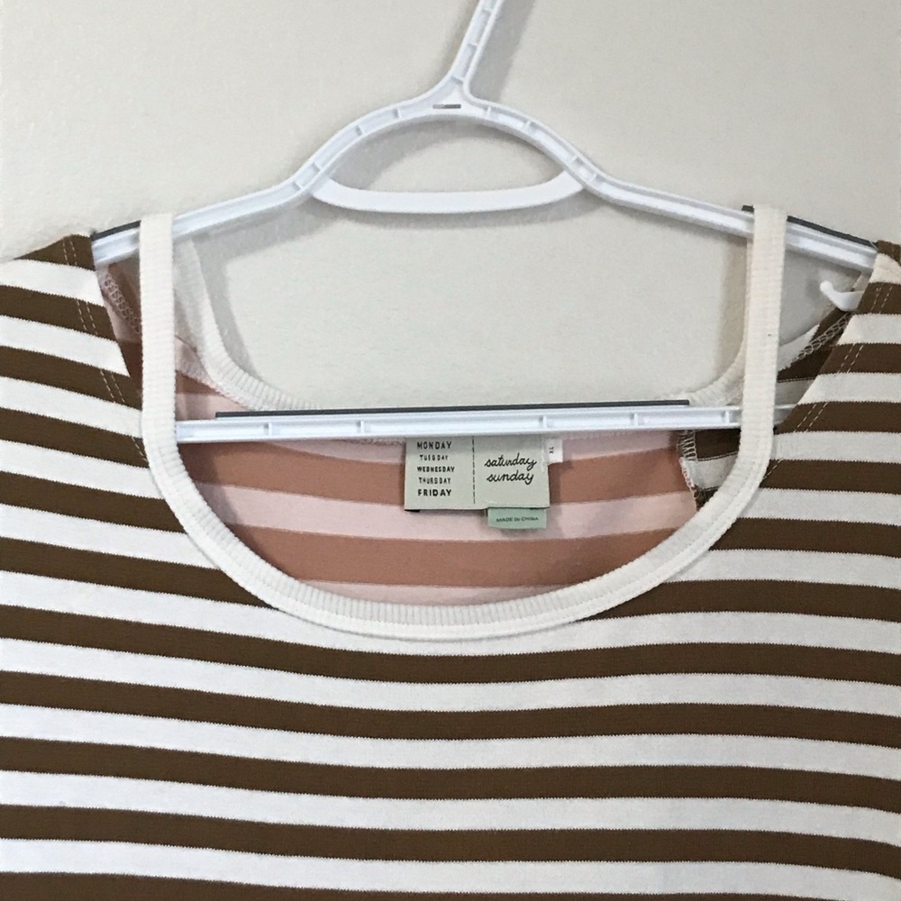 Anthropologie Women’s Saturday Sunday Faith Two-Tone Striped T-shirt Maxi Dress - Picture 7 of 10